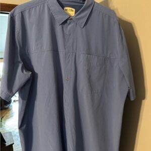 Men's Short Sleeve Button-Down Shirt - Light Blue